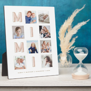MIMI Pink Letters Grandma Photo Collage Keepsake Plaque