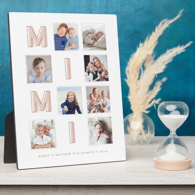 MIMI Pink Letters Grandma Photo Collage Keepsake Plaque (Side)
