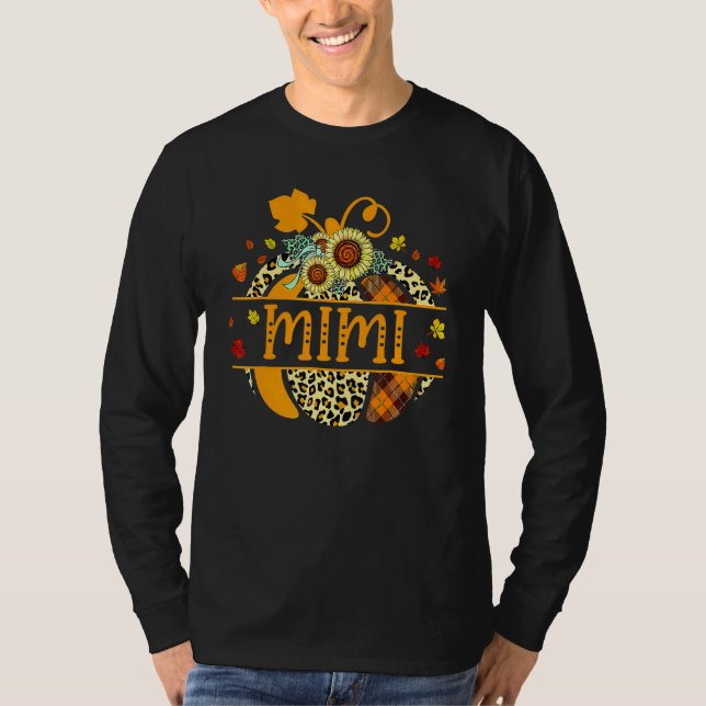 Mimi Pumpkin Women Thanksgiving Leopard Fall T-Shirt (Front)