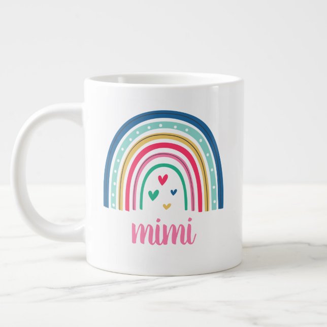 Mimi Rainbow Giant Coffee Mug (Left)