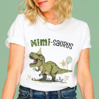 Mimi-saurus Dinosaur Theme Fun Kids Birthday Party T-Shirt