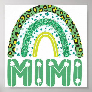 Mimi St Patricks Day Irish Grandmother Rainbow Poster