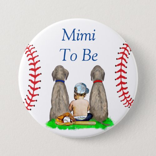Mimi to Be  Baseball Themed Boys Baby Shower Button