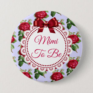Mimi to be Floral Burgundy Roses Button