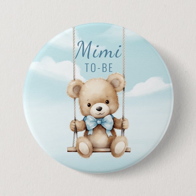 Mimi To Be Teddy Bear Swing Button (Front)
