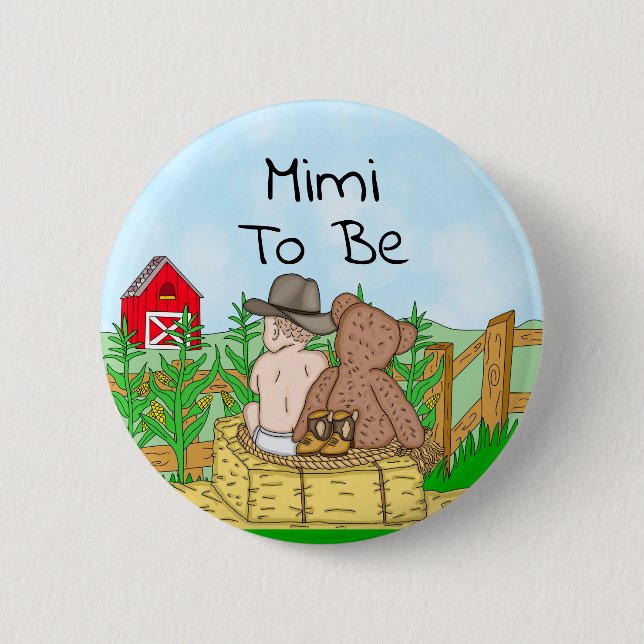 Mimi to Boy''s Baby Shower  Button (Front)