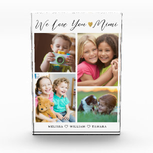 Mimi We Love You   Grandkids 4 Photo Collage Block