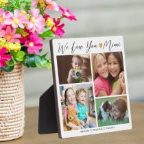 Mimi We Love You | Grandkids 4 Photo Collage Plaque