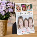 Mimi We Love You Grandkids Names 4 Photo Collage   Plaque<br><div class="desc">Mimi We Love You | Grandkids 4 Photo Collage Plaque -- Make your own 4 picture frame  personalized with 4 favorite grandchildren photos and names.	
Makes a treasured keepsake gift for grandmother for birthday, mother's day, grandparents day and other special days.</div>
