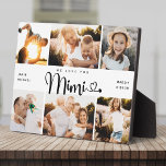 MIMI We Love you Hearts Modern 6 Photo Collage Plaque<br><div class="desc">We love you Mimi! Cute, modern custom family photo collage plaque to show grandma how much she's loved. We love this hand lettered script design with heart flourishes, making this a heartfelt keepsake gift for a beloved grandparent. Personalize with 12 favorite pictures and your personal message and names. Available in...</div>