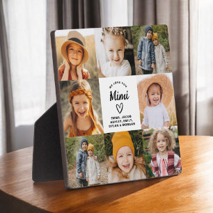 Mimi We Love You Hearts Modern Photo Collage Plaque