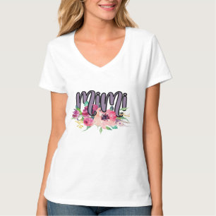 Mimi with Watercolor Flowers T-Shirt