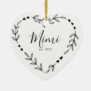 Mimi Year Est. Christmas Ceramic Ornament