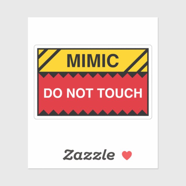 Mimic Do Not Touch Sign Funny Tabletop RPG Sticker (Sheet)