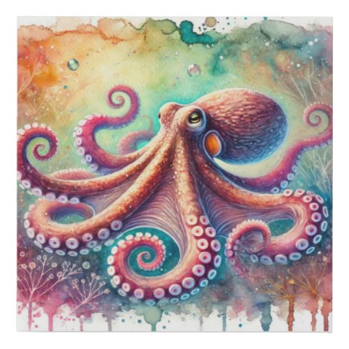 Mimic Octopus 070724AREF114 _ Watercolor Faux Canvas Print