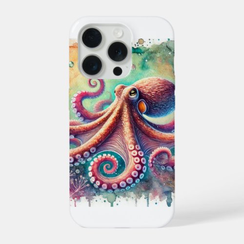 Mimic Octopus 070724AREF114 _ Watercolor iPhone 15 Pro Case