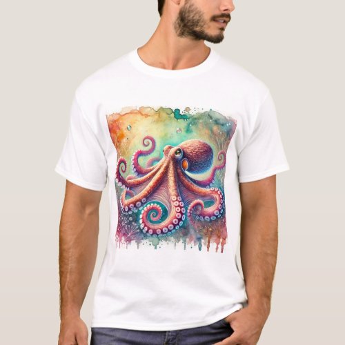 Mimic Octopus 070724AREF114 _ Watercolor T_Shirt