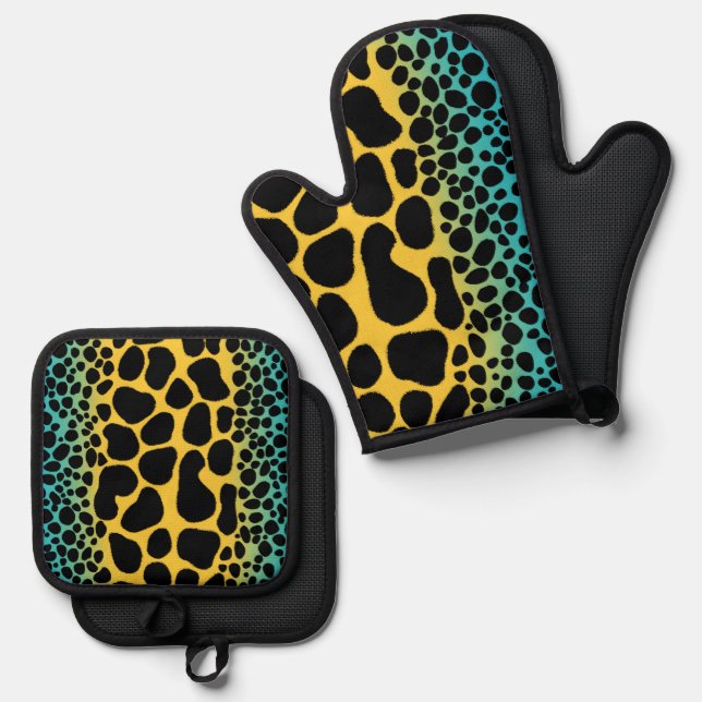Mimic Poison Dart Frog Oven Mitt & Pot Holder Set (Front/Back)