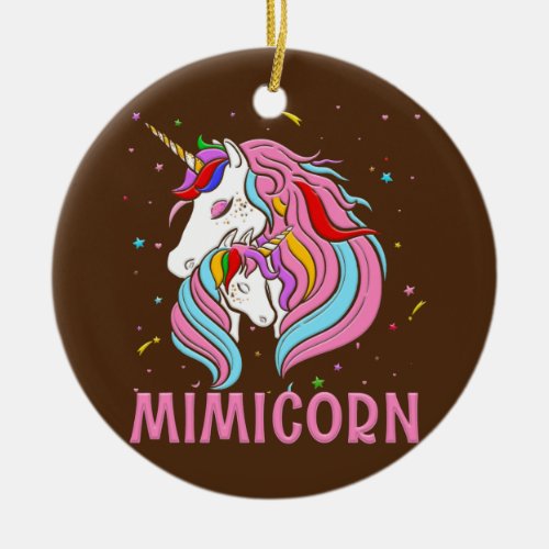 Mimicorn Mimi Daughter Unicorns Mothers Day Ceramic Ornament