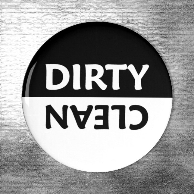 Miminalist Black and White Clean Dirty Magnet (Creator Uploaded)