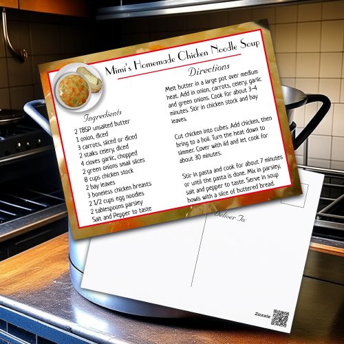 Mimis Chicken Noodle Soup Recipe Card