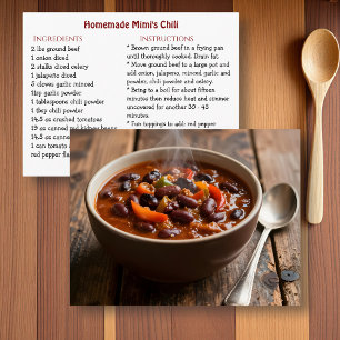 Mimi's Chili Recipe Card