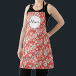 Mimi's Custom Monogram Flower Pattern Red Apron<br><div class="desc">Customize our monogram red flower pattern mug.</div>