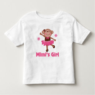 Mimis Girl Monkey Toddler T-shirt
