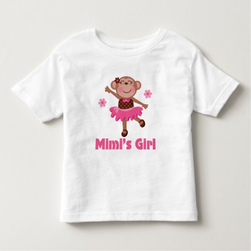 Mimis Girl Monkey Toddler T_shirt