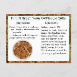 Mimi's Green Bean Casserole Bake Recipe Card