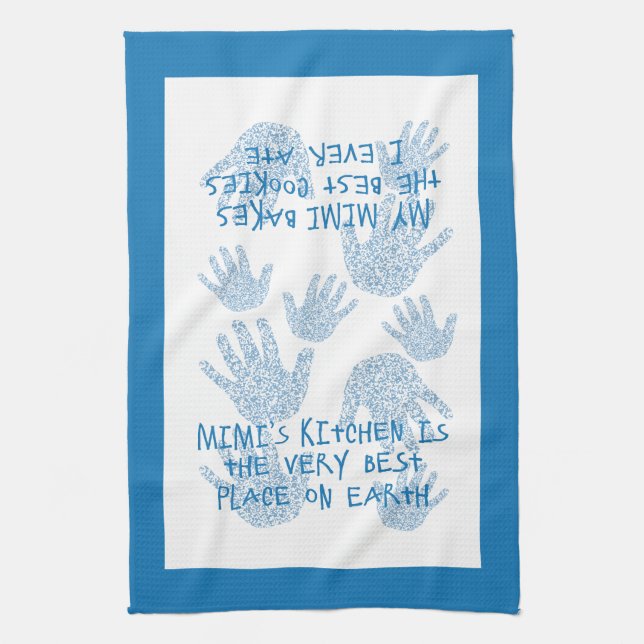 Mimi's kitchen Blue  Grandmother gift Kitchen Towel (Vertical)