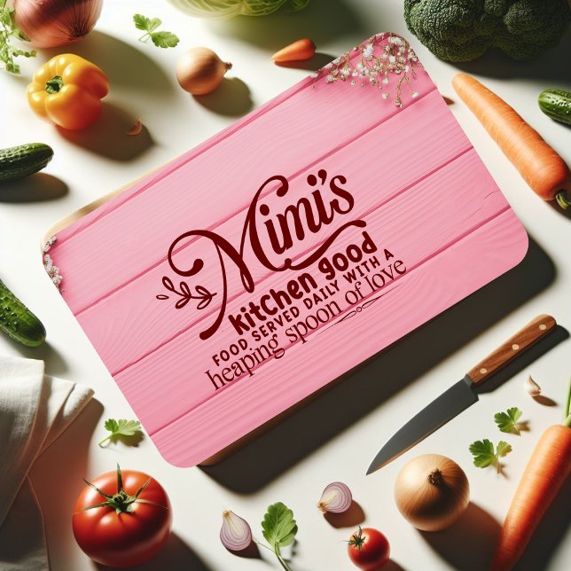 Mimis Kitchen Good Food Served Daily with Love Cutting Board (Creator Uploaded)