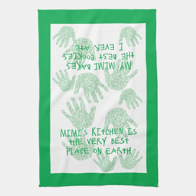 Mimi's kitchen Green  Grandmother gift Kitchen Towel (Vertical)