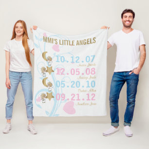 Mimi's Little Angels - Personalize Fleece Blanket