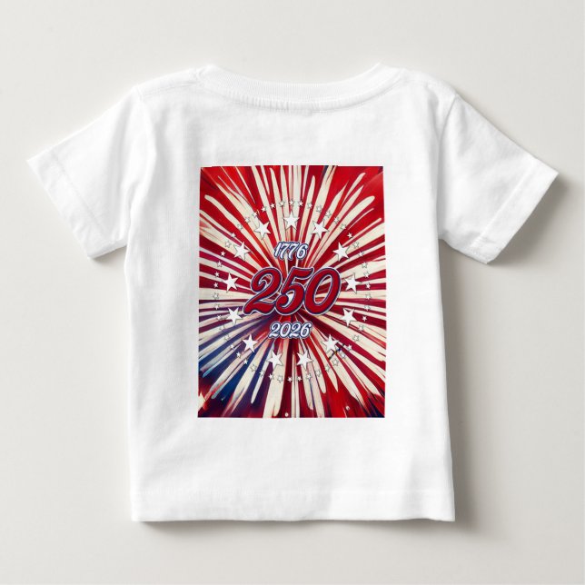 Mimi's Little Firecracker! USA 250 Fireworks Baby T-Shirt | Zazzle