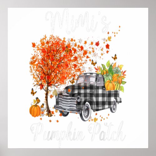 Mimis Pumpkin Patch Truck Art Mimi Happy  Poster