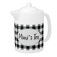 Mimi's Tea Buffalo Check Pattern Teapot at Zazzle