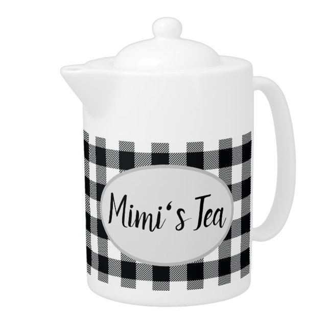 Mimi's Tea Buffalo Check Pattern Teapot (Right)