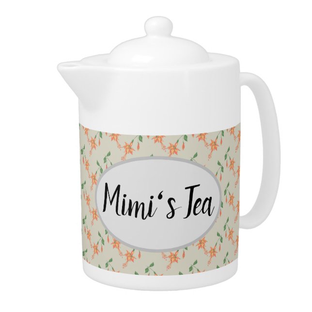 Mimi's Tea Flower Painting Pattern Teapot (Right)