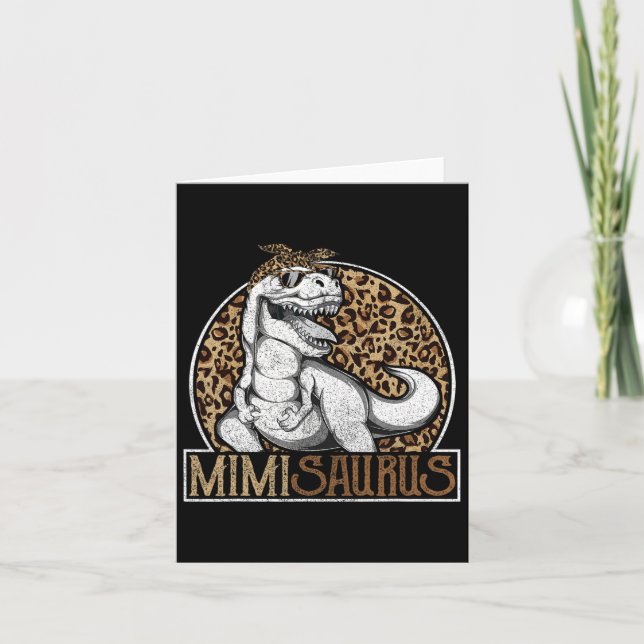 Mimisaurus Dinosaur Mimi Leopard Shirt  Card (Front)
