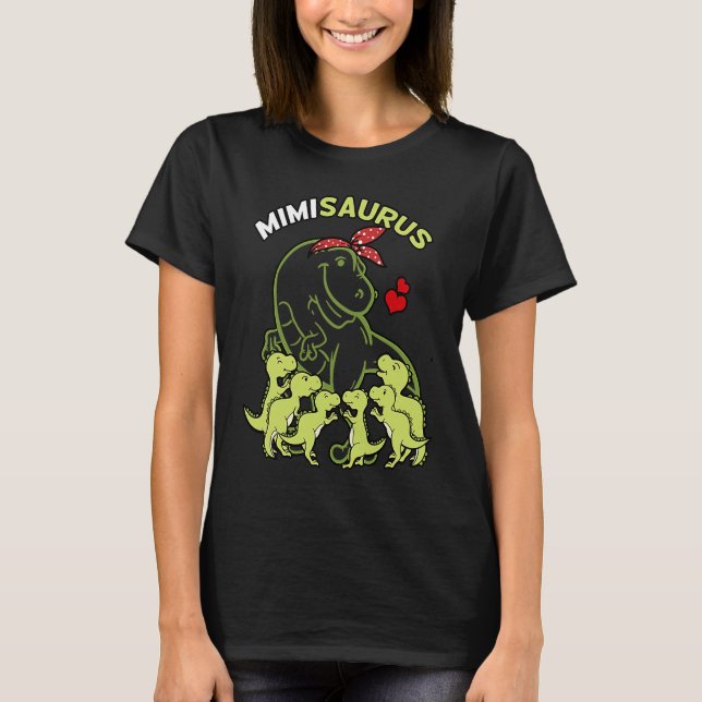Mimisaurus Mimi 6 Kids Dinosaur Mother's Day T-Shirt (Front)