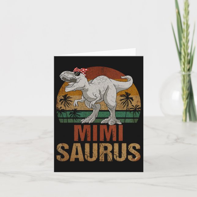 Mimisaurus T Rex Dinosaur Mimi Saurus Mother's Day Card (Front)