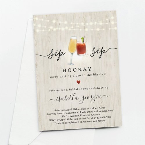 Mimosa and Bloody Mary Bridal Shower Invitation