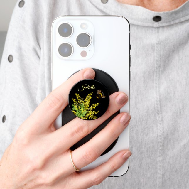 Mimosa and bumbelbee PopSocket (Hand)