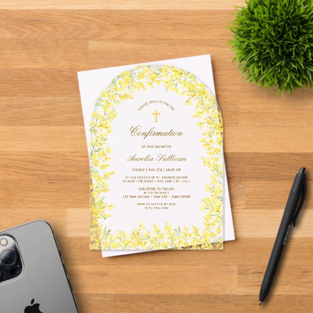 Mimosa Arch Confirmation Acrylic Invitations (Insitu (Invitation Card))
