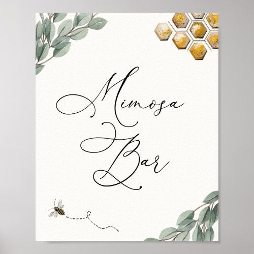Mimosa Bar Bee Eucalyptus Sign