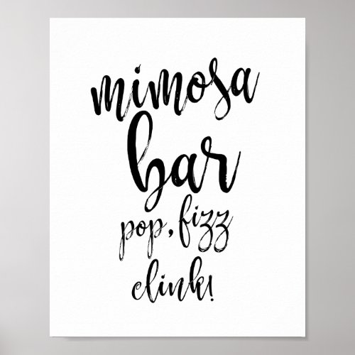 Mimosa Bar Black and White 8x10 Wedding Sign