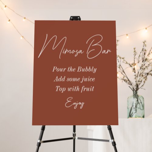 Mimosa Bar Brown Wedding Foam Board