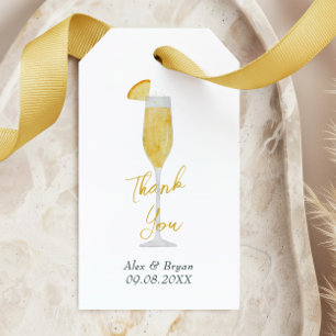 Mimosa Bar Brunch Cocktail Glass Wedding Favor Gift Tags