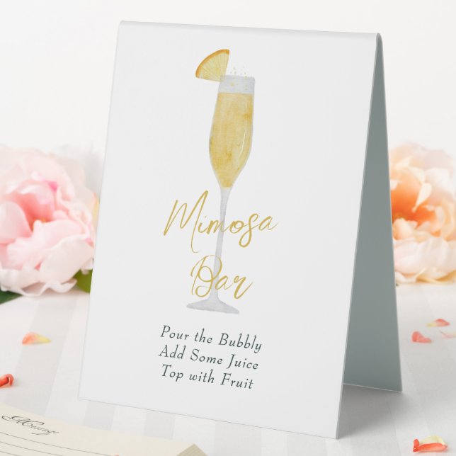 Mimosa Bar Brunch Cocktail Wedding Bridal Shower Table Tent (In SItu (Wedding))